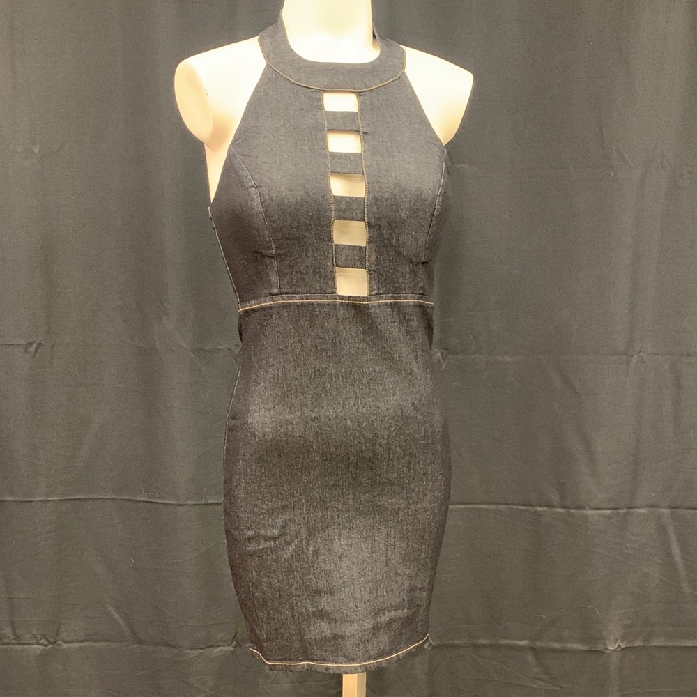 New with tags! Machine Jeans denim halter dress with back zipper closure small